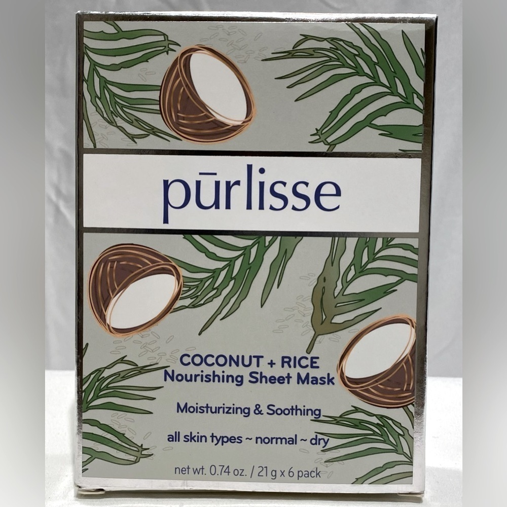 purlisse Coconut + Rice Nourishing Sheet Mask,
Pack of 6